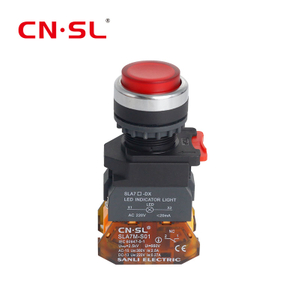 Anneau de réinitialisation autobloquant 10A, courant élevé 220V, avec interrupteur à bouton-poussoir en plastique rouge clair vert 22mm