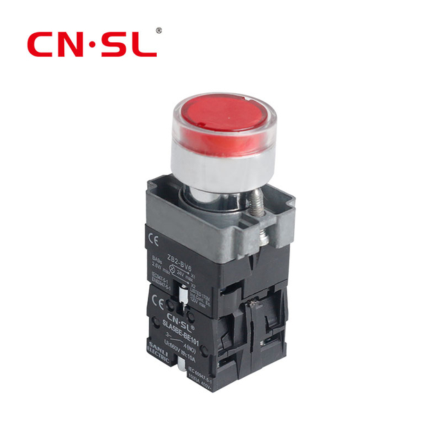  XB2 22mm sélecteur 10amp courant tête plate noir avec bouton poussoir léger