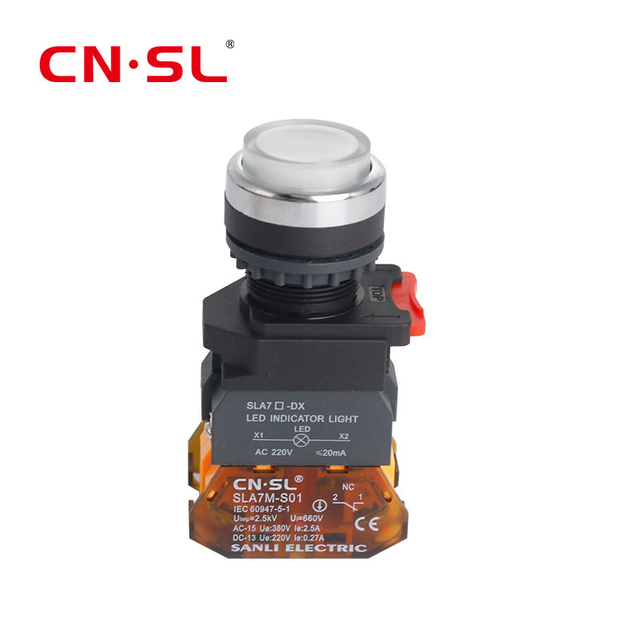 Anneau de réinitialisation autobloquant 10A, courant élevé 220V, avec interrupteur à bouton-poussoir en plastique rouge clair vert 22mm