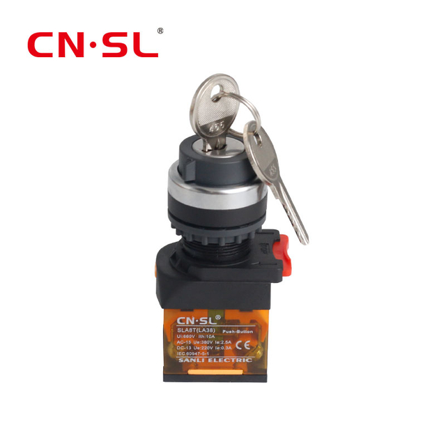 Verrouillage de porte, haute sécurité, 22mm de diamètre, 10A, 250V AC, 3 voies, 3 positions, verrouillage à clé d'ascenseur, commutateur de sélection rotatif