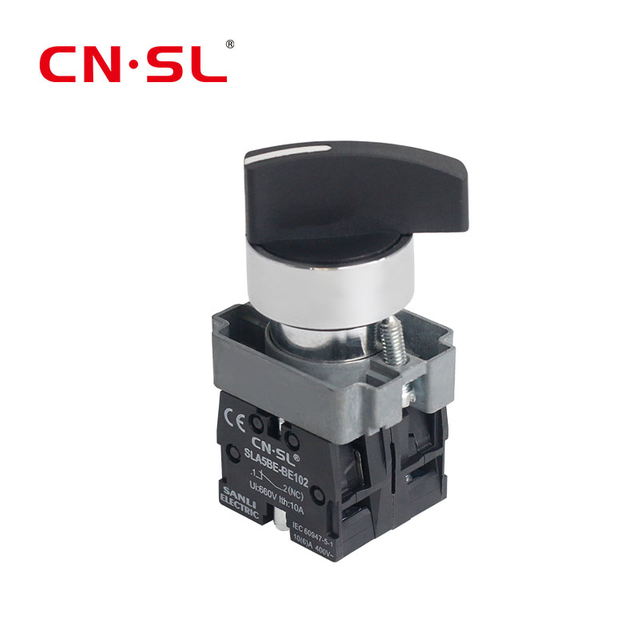  Commutateur rotatif autobloquant série XB2, bouton de deuxième vitesse, interrupteur à bouton de sélection noir à 3 positions