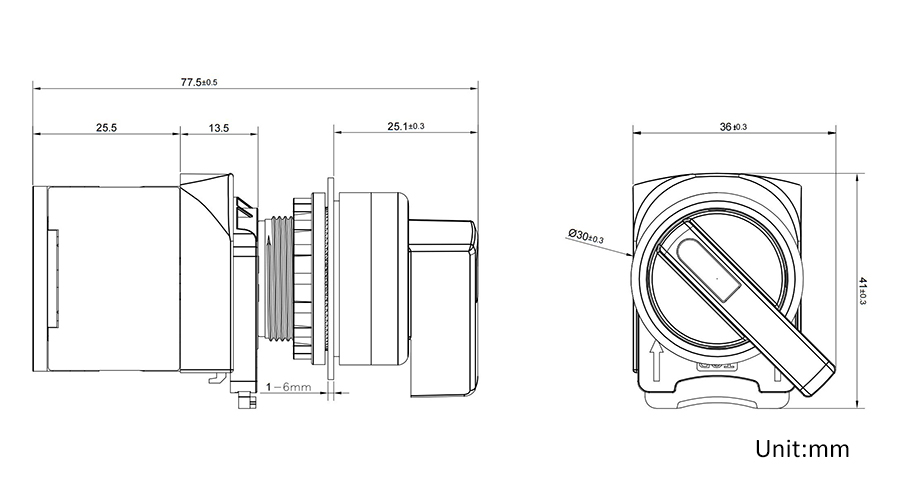 8T 长柄旋钮二位置锁-复位